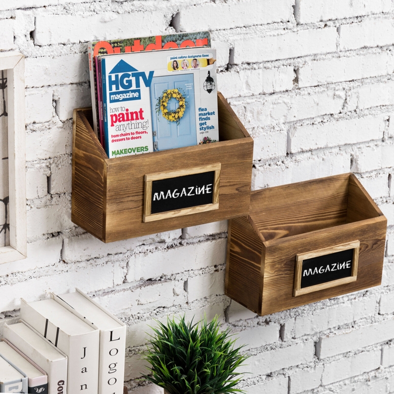 Rustic Wall-Mounted Storage Baskets