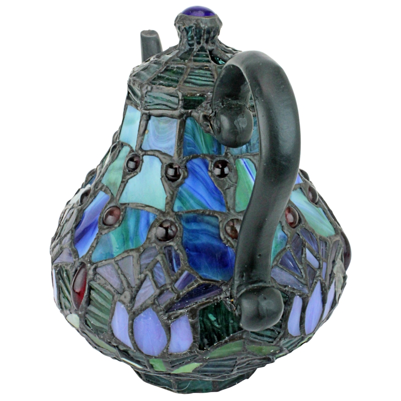 Tiffany-Style Stained Glass Teapot Table Lamp
