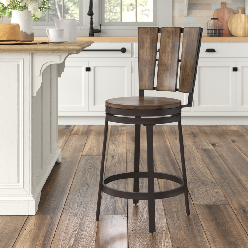Rustic Swivel Bar and Counter Stool