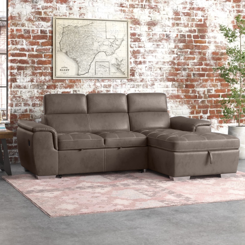 Sleeper Sofa and Chaise Sectional with Storage