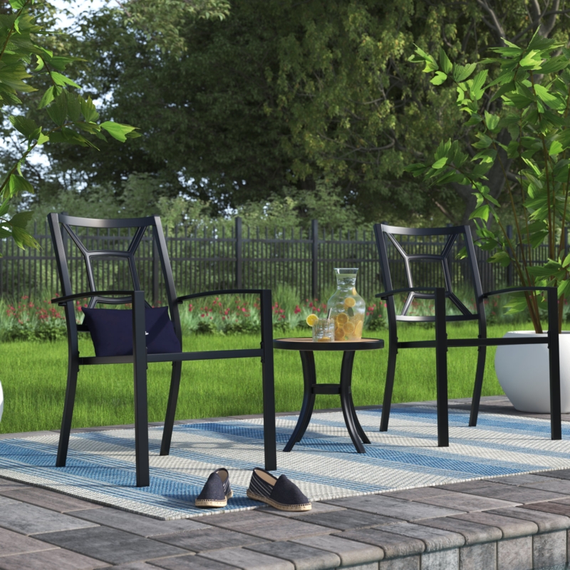 3-Piece Outdoor Furniture Set with Stackable Chairs