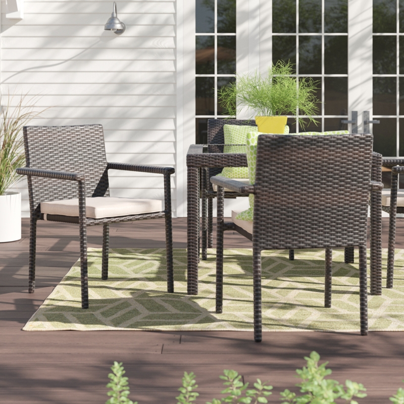 Stackable Wicker Dining Chairs Set of 4