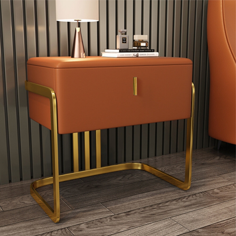 Contemporary Wood and Metal Nightstand