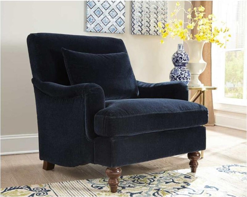 Ultra-Plush Midnight Blue Accent Chair
