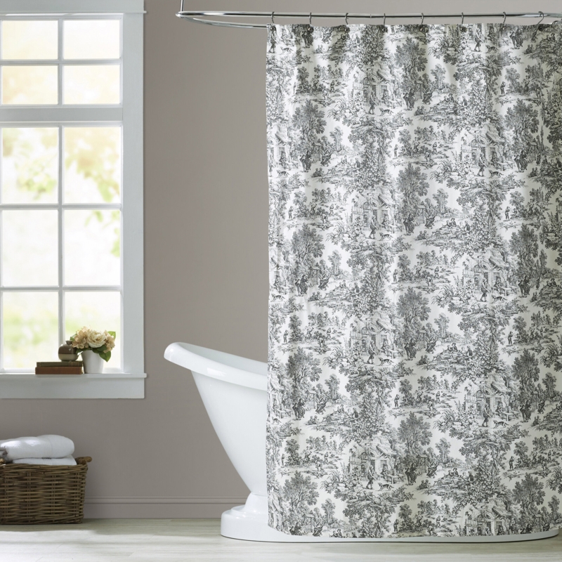 Toile-Inspired Shower Curtain