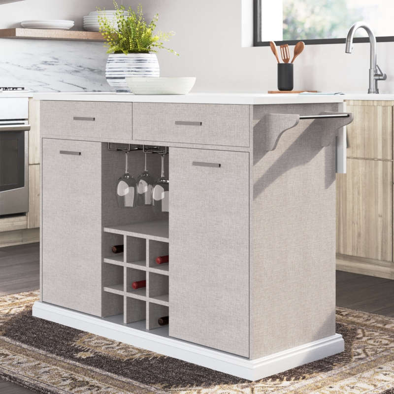 Expandable Kitchen Island with Storage