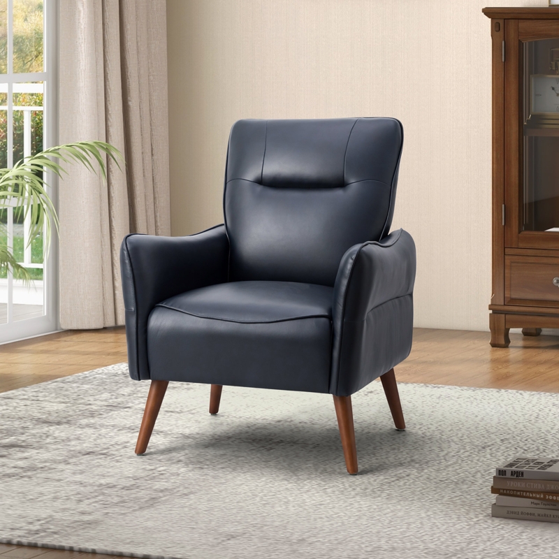 Curvy Silhouette Faux Leather Armchair