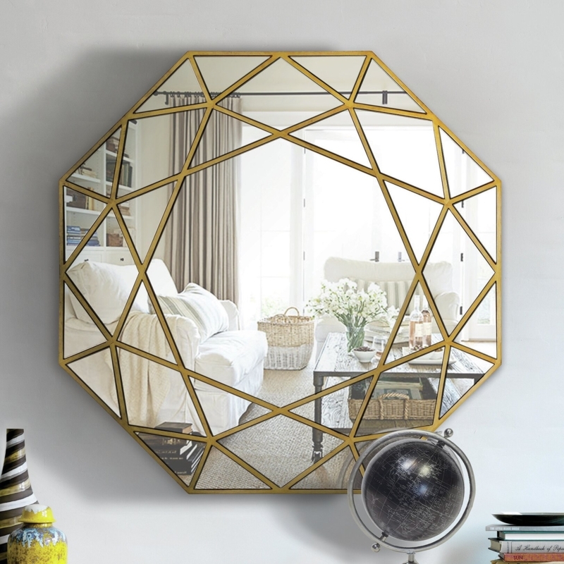 Decorative Octagonal Diamond-inspired Wall Mirror