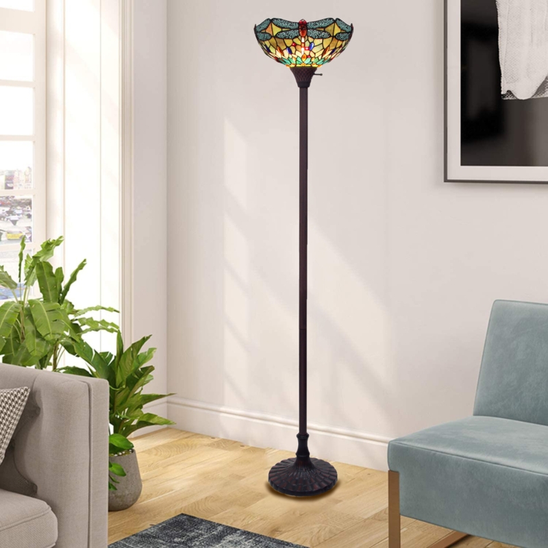 Dragonfly Torchiere Floor Lamp