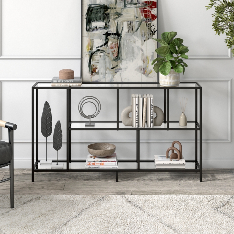 Minimalist Tempered Glass Console Table