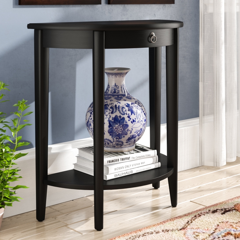 Halfmoon Console Table with Drawer