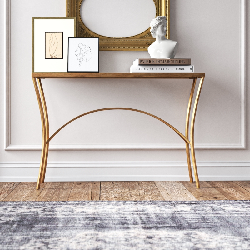 Antiqued Gold Leaf Console Table