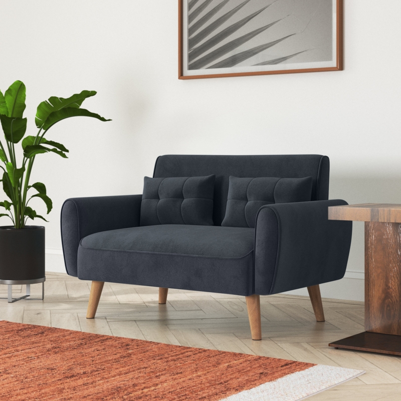 Stylish Loveseat with Extended Armrests