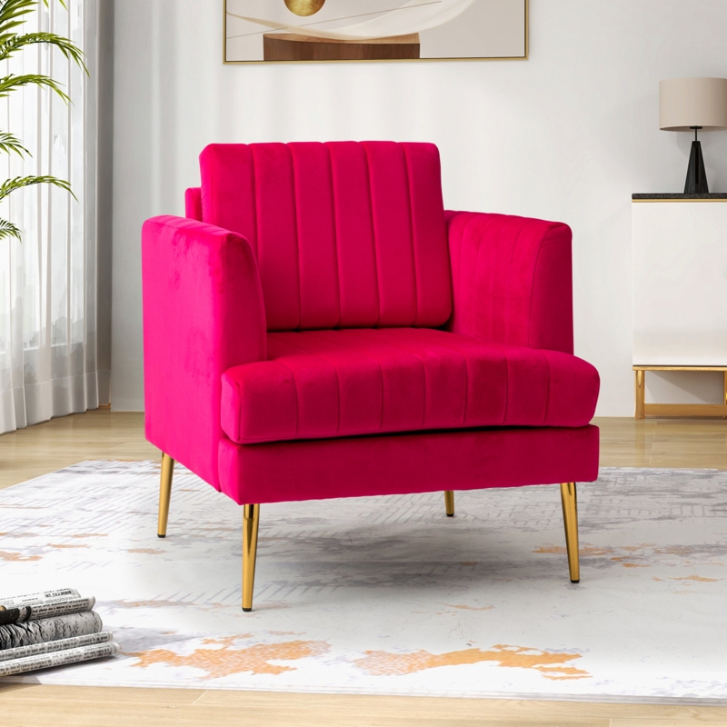 Modern Minimalist Velvet Armchair