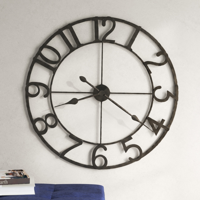 Oversized Wrought Iron Wall Clock
