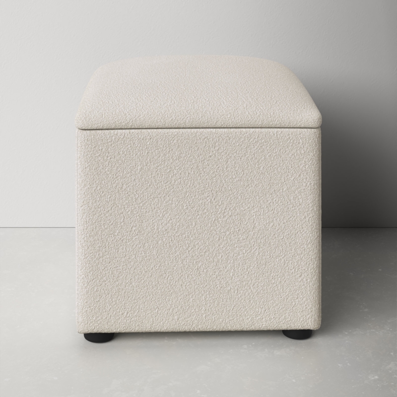 Ottoman Storage Cube with Soft Boucle Fabric