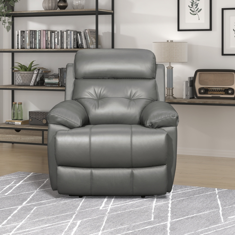 Plush Leather Reclining Living Room Chair