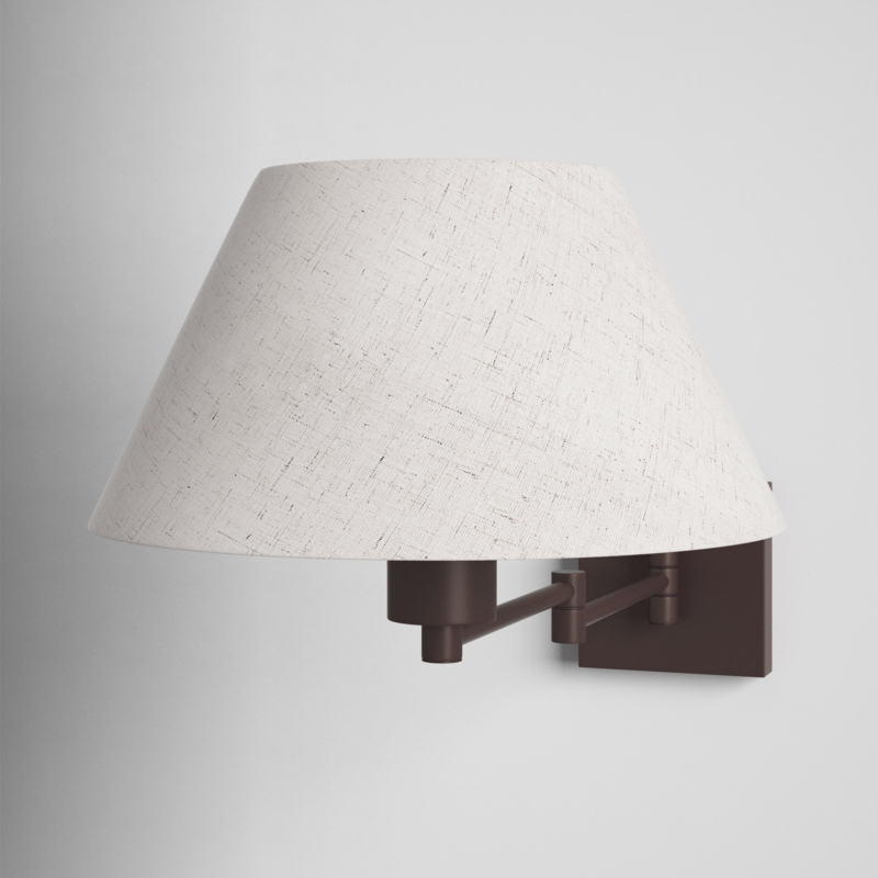 Swing Arm Wall Lamp with Fabric Shade