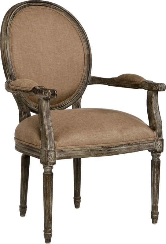 Round Linen Upholstered Asta Armchair