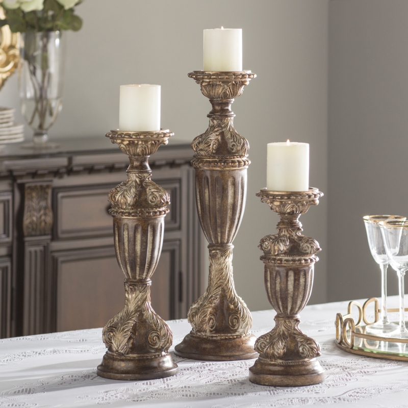 Pillar Candle Holder Set Of 3 - Foter