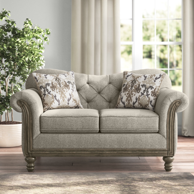 Classic Button-Tufted Loveseat