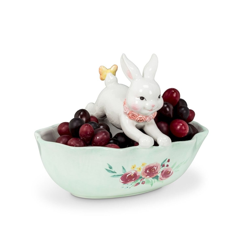 Leaping Bunny Ceramic Serving Dish