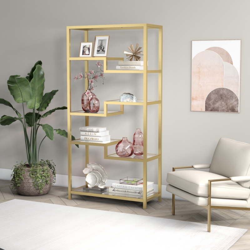 Geometric Staggered Metal Bookcase