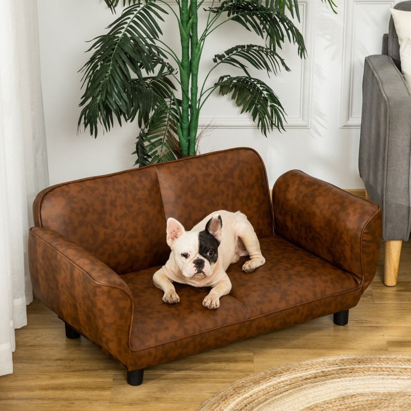 Tufted Dog Sofa with Foldable Armrests