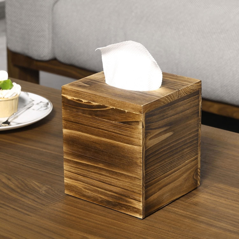 5 Piece Bathroom Accessory Vanity Set with Acacia Wood Tissue Box Cove –  MyGift