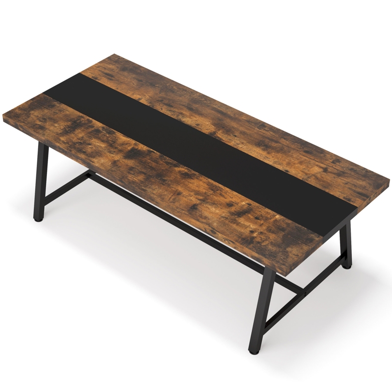 Spacious Dining Table with Decorative Center Divider