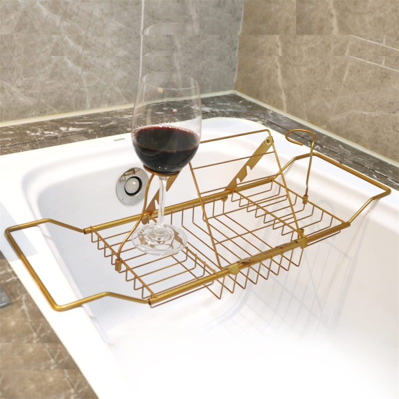 Bath Caddy with Book and Wine Holder
