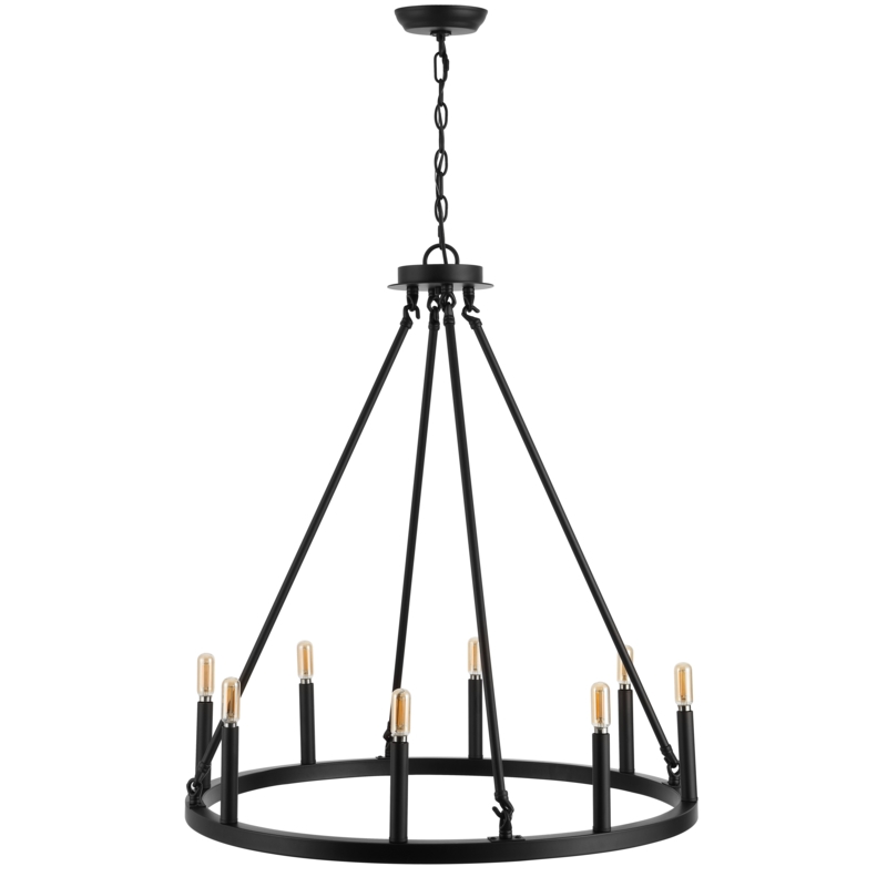 Wrought-Iron Style Chandelier with Edison LED Bulbs