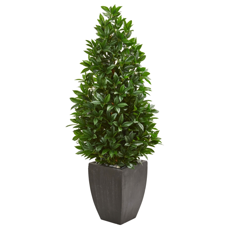 Bay Leaf Artificial Foliage Topiary in Planter