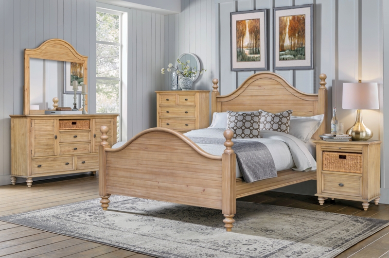 French Countryside Inspired Panel 5 Piece Bedroom Set