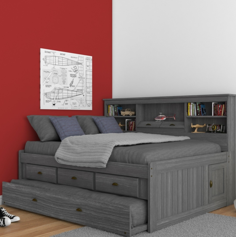 Acacia Wood Bed with Trundle Storage