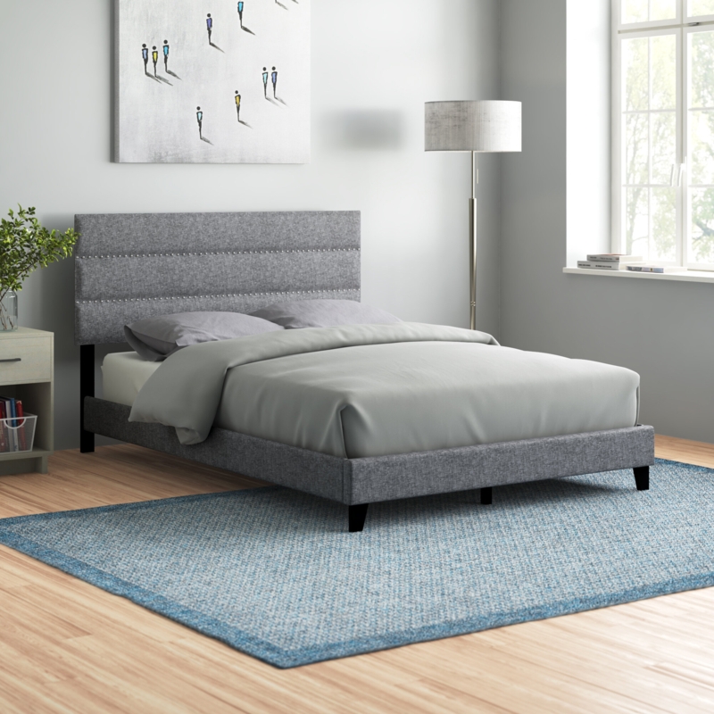 French Country-Inspired Upholstered Platform Bed