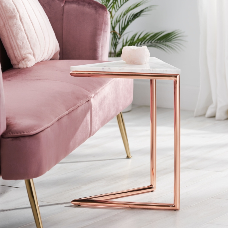 C-Shaped Glam Side Table