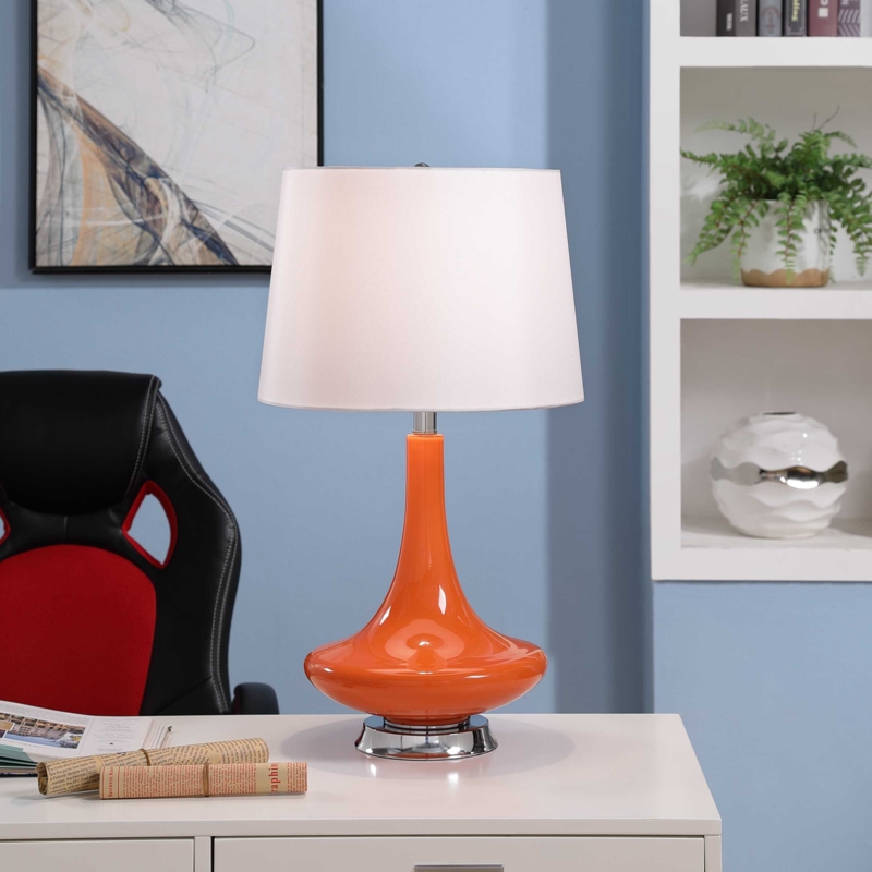 Mid-Century Modern Curved Glass Table Lamp