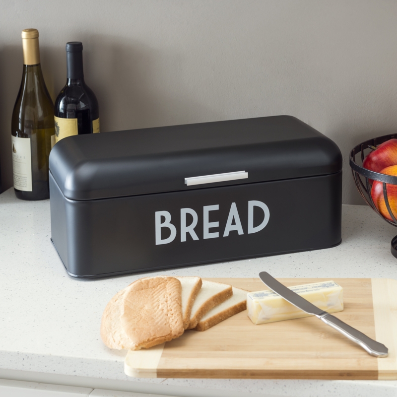 Metal Bread Box with Roll-Up Lid