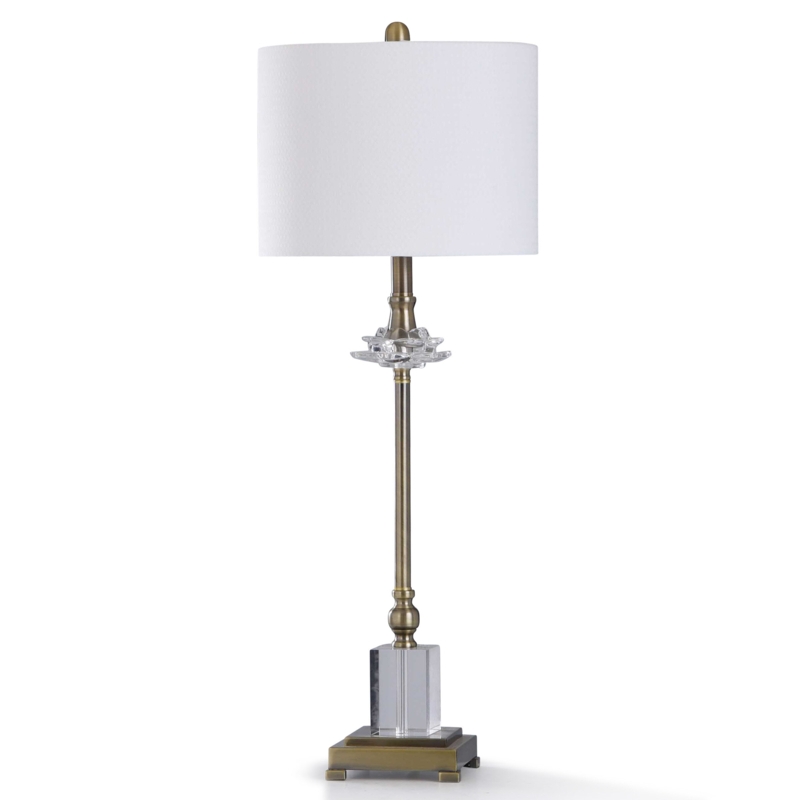 Old Brass Metal with Glass Table Lamp