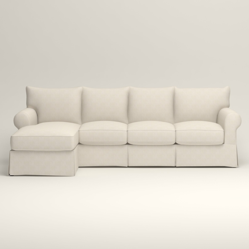 Down-Feather Sectional Sofa for Three