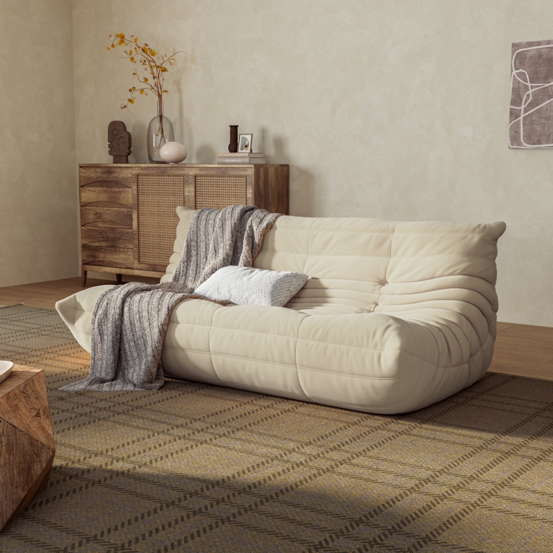 Ergonomic Armless Sofa with Curved Design