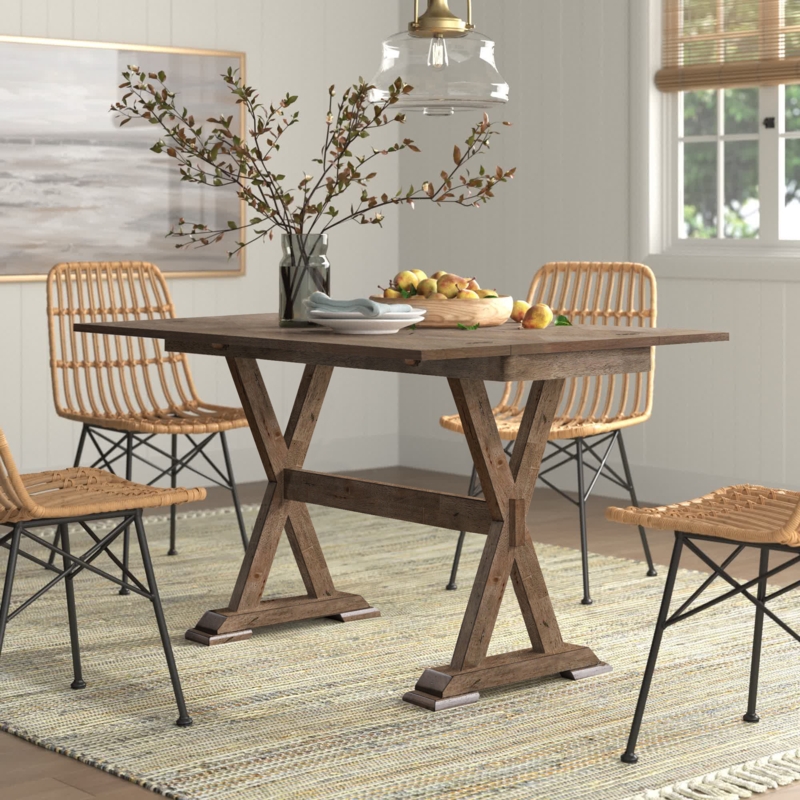 Rustic Dining Table with Drop Leaves