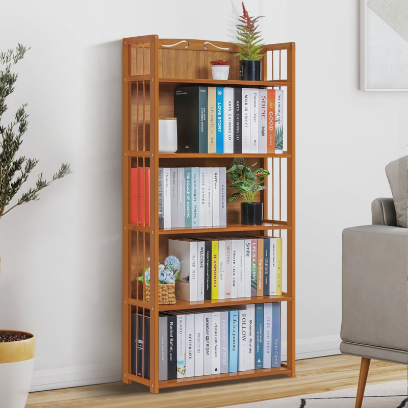 Modern White Bookcase with Multi-Sized Shelves