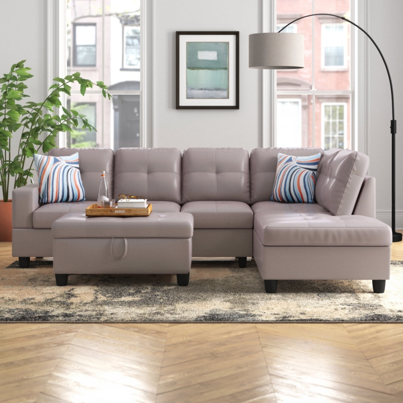 L-Shaped Sectional with Storage Ottoman