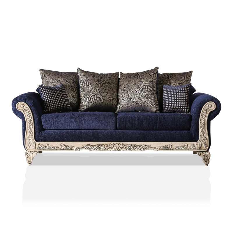 Chenille Sofa with Bold Patterns