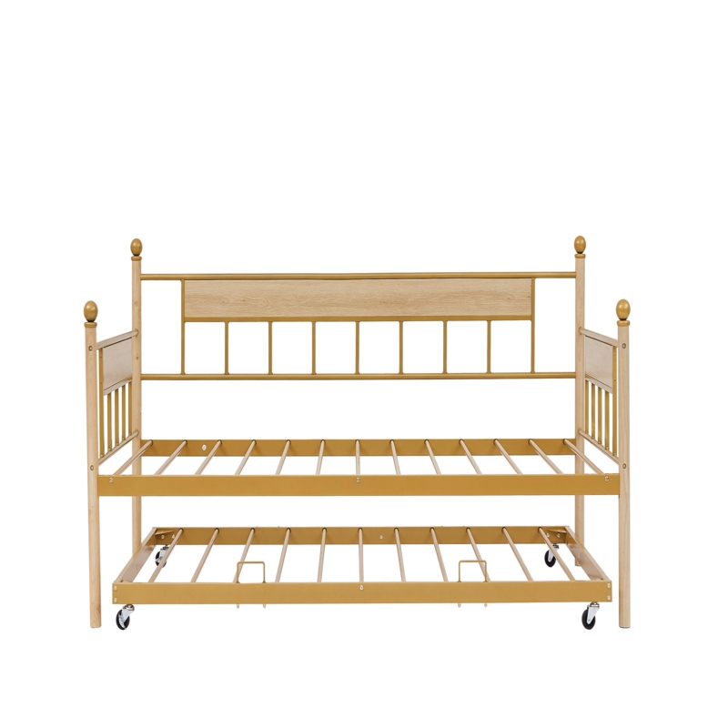Solid Wood and Iron Bed Frame