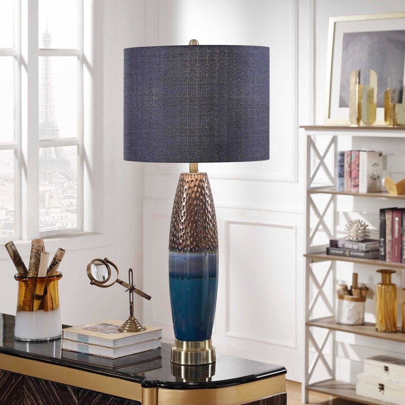 Blue Ceramic Lamp - Foter