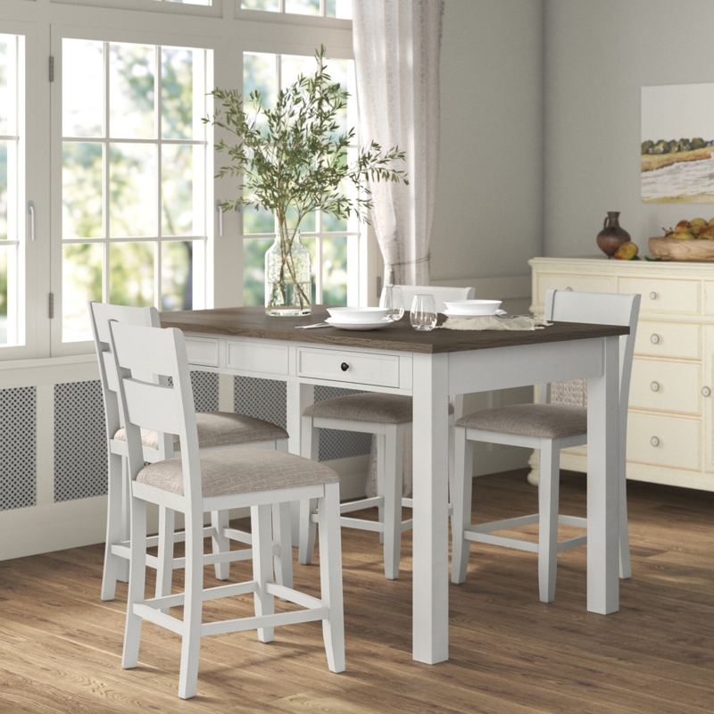 4-Person Counter-Height Dining Set with Storage
