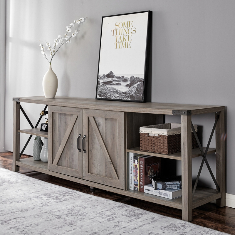 Reclaimed Wood Aesthetic TV Stand